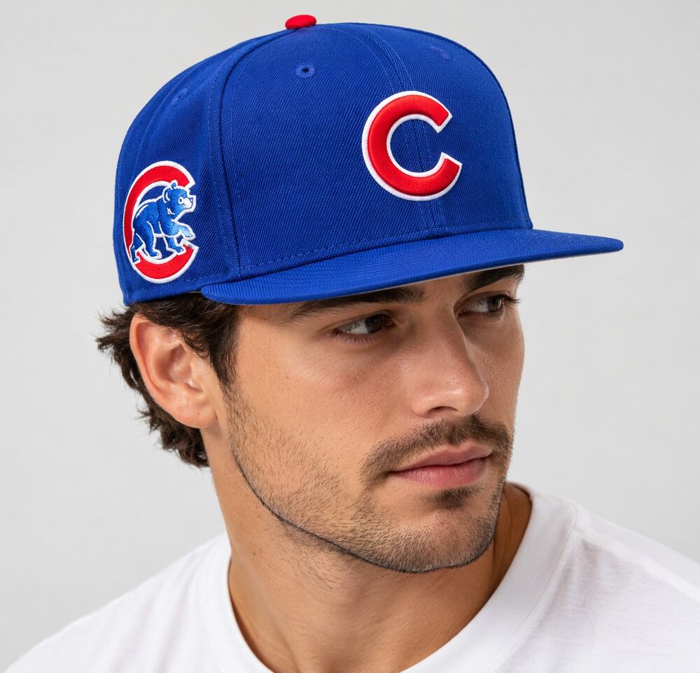 New Era Chicago Cubs 9FIFTY Snapback Hat Blue Red C Bear MLB (RUN SMALL)